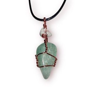 Clear Quartz And Green Aventurine Necklace